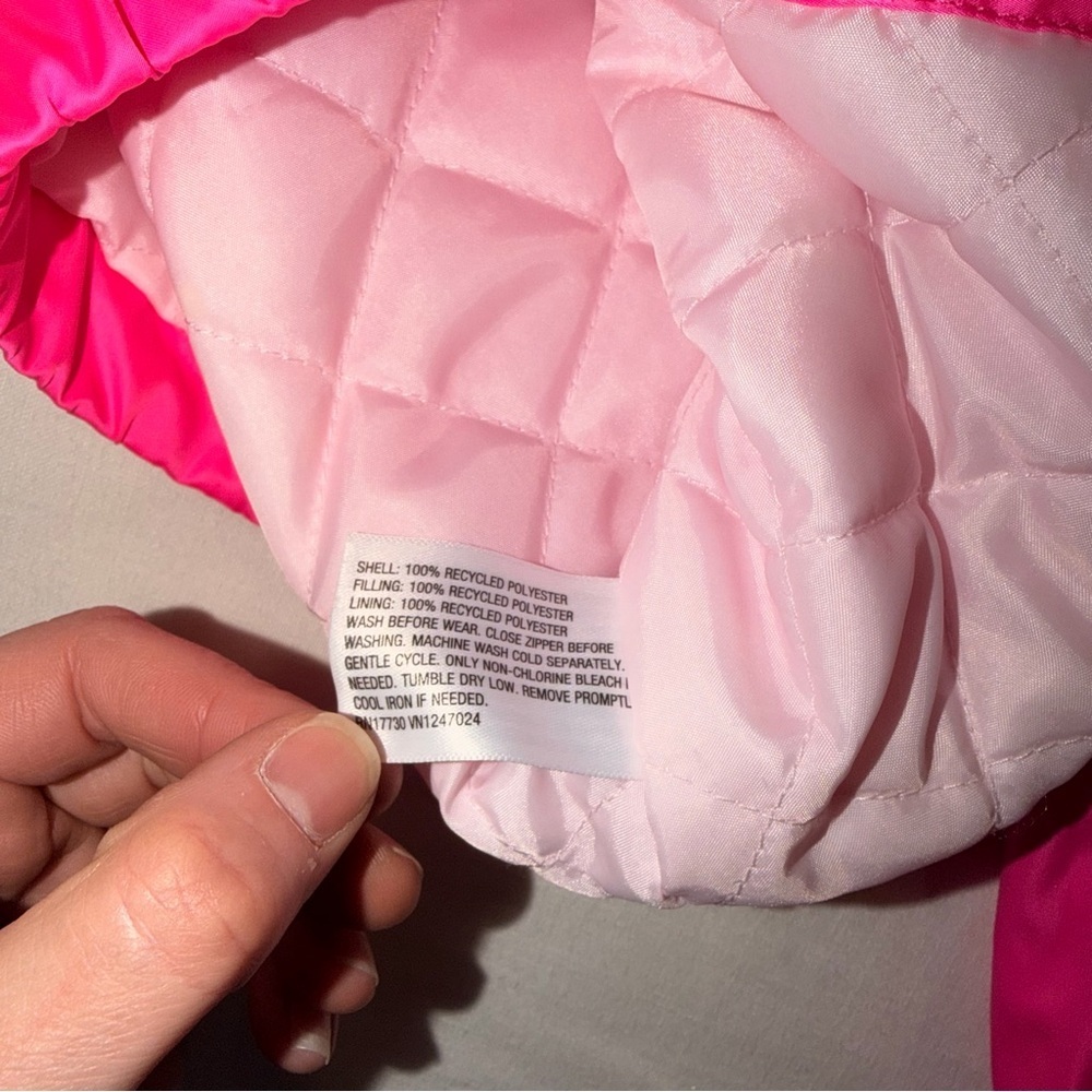 Cat & Jack Hot Pink Bomber Jacket Girls 18M Lightweight Zip Front - Picture 6 of 7